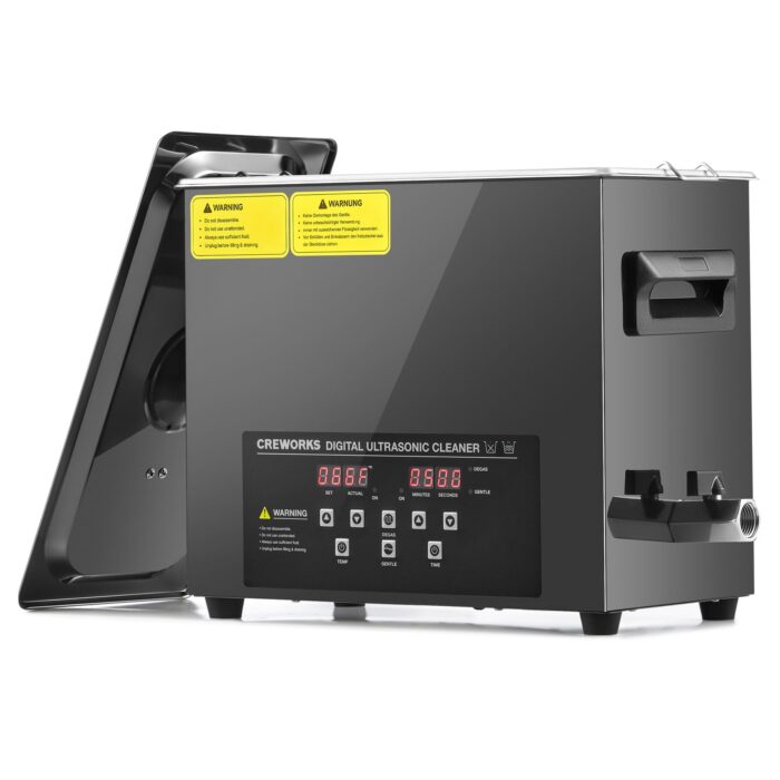 CREWORKS Profi Ultraschallreinigungsgerät 30L (Echtes Volumen) mit Degas & Soft-Modus, Ultraschallreiniger Edelstahl mit Heizung & Timer, für Brillen, Schmuck, Uhren, Gebiss & Münzen, inkl. Korb