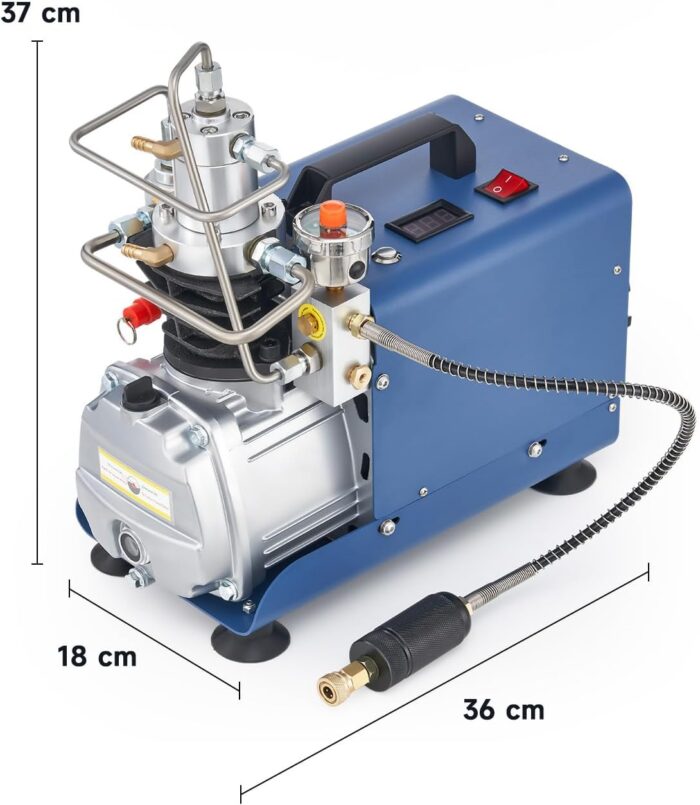 CREWORKS PCP Kompressor 300bar Automatisch Luftkompressor-Pumpe 4500PSI Hochdruckluftpumpe 1800W Kompressorpumpe Auto-Stop Kompressor 30MPA Hochdruck PCP Inflator für die Aufblasflasche