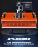 CREWORKS Hitzepresse Transferpresse 1250W Heat Press Heißpresse 360 Grad Schwenkbar DIY Mulitifunktional Sublimation Wärmepresse (38x30cm 8 in 1)