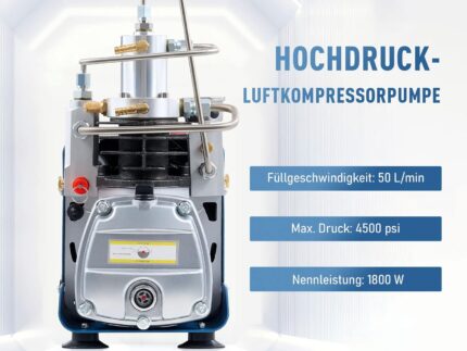 CREWORKS PCP Kompressor 300bar Kompressor Hochdruck Hochdruckluftpumpe 1800W 30Mpa 4500PSI Elektrischer Luftkompressor PCP-Luftpumpe für Druckluftpistole (Ohne voreingestellten Druck)