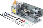CREWORKS Mini-Drehmaschine 7 x 14 Zoll mit 3-Backen-Futter und 2500 U/min Mini-Metalldrehmaschine 180x350MM mit LCD-Display, 550W für Heimwerker-Werkstätten, Heimwerker-Metallverarbeitung und Handwerk