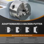 CREWORKS Mini-Drehmaschine 7 x 14 Zoll mit 3-Backen-Futter und 2500 U/min Mini-Metalldrehmaschine 180x350MM mit LCD-Display, 550W für Heimwerker-Werkstätten, Heimwerker-Metallverarbeitung und Handwerk