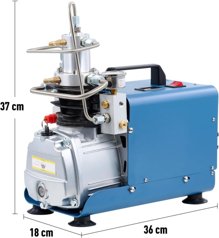 CREWORKS PCP Kompressor 300bar Luftkompressor 4500PSI Hochdruckluftpumpe 1800W Kompressor Hochdruck 30Mpa Tauchkompressor Manueller Stopp für Paintball-Luftgewehr PCP-Gewehr Luftpistole Tauchflasche
