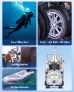 CREWORKS PCP Kompressor 300bar Automatisch Luftkompressor-Pumpe 4500PSI Hochdruckluftpumpe 1800W Kompressorpumpe Auto-Stop Kompressor 30MPA Hochdruck PCP Inflator für die Aufblasflasche