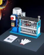 CREWORKS Elektrische Kabelabisoliermaschine 550W, 1,5-40 mm Kabelschälmaschine Automatisch, 11 Löcher & 10 Klingen Abisoliermaschine für Kupfer Recycling, Profi Abisolierer & Wire Stripping Machine