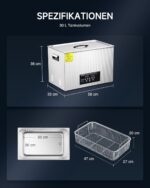 CREWORKS Profi Ultraschallreinigungsgerät 30L (Echtes Volumen) mit Degas & Soft-Modus, Ultraschallreiniger Edelstahl mit Heizung & Timer, für Brillen, Schmuck, Uhren, Gebiss & Münzen, inkl. Korb