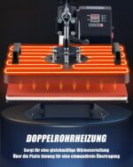 CREWORKS Transferpresse 11 in 1 Hitzepresse 38x30cm Hitzepressemaschine Multifunktionale Heißpressmaschine Wärmepresse für T-Shirts Schuhen Tassen Hüten Stiften Baseballs Tellern