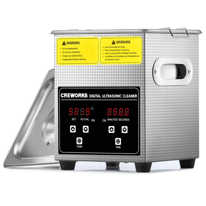 CREWORKS Profi Ultraschallreinigungsgerät 30L (Echtes Volumen) mit Degas & Soft-Modus, Ultraschallreiniger Edelstahl mit Heizung & Timer, für Brillen, Schmuck, Uhren, Gebiss & Münzen, inkl. Korb