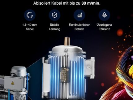 CREWORKS Elektrische Kabelabisoliermaschine 550W, 1,5-40 mm Kabelschälmaschine Automatisch, 11 Löcher & 10 Klingen Abisoliermaschine für Kupfer Recycling, Profi Abisolierer & Wire Stripping Machine