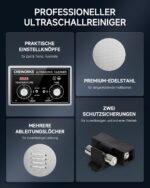 CREWORKS Ultraschallreinigungsgerät Edelstahl 30L Ultraschallreiniger 600W mit Heizung Timer Degas & Soft-Modus für Zahnprothesen Schmuck Brillen Uhren Gläser Ultraschall-Reinigungsgerät mit Knöpfen