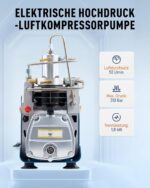 CREWORKS PCP Kompressor 300bar Luftkompressor 4500PSI Hochdruckluftpumpe 1800W Kompressor Hochdruck 30Mpa Tauchkompressor Manueller Stopp für Paintball-Luftgewehr PCP-Gewehr Luftpistole Tauchflasche