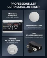 CREWORKS Profi Ultraschallreinigungsgerät 30L (Echtes Volumen) mit Degas & Soft-Modus, Ultraschallreiniger Edelstahl mit Heizung & Timer, für Brillen, Schmuck, Uhren, Gebiss & Münzen, inkl. Korb