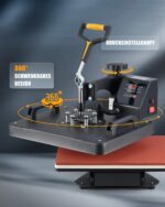 CREWORKS Transferpresse 11 in 1 Hitzepresse 38x30cm Hitzepressemaschine Multifunktionale Heißpressmaschine Wärmepresse für T-Shirts Schuhen Tassen Hüten Stiften Baseballs Tellern
