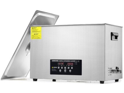 CREWORKS Profi Ultraschallreinigungsgerät 30L (Echtes Volumen) mit Degas & Soft-Modus, Ultraschallreiniger Edelstahl mit Heizung & Timer, für Brillen, Schmuck, Uhren, Gebiss & Münzen, inkl. Korb