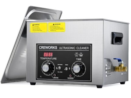 CREWORKS Ultraschallreinigungsgerät Edelstahl 15L Ultraschallreiniger 360W mit Heizung Timer Degas & Soft-Modus für Zahnprothesen Schmuck Brillen Uhren Gläser Ultraschall-Reinigungsgerät mit Knöpfen