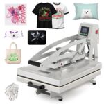 CREWORKS Hitzepresse Transferpresse 1250W Heat Press Heißpresse 360 Grad Schwenkbar DIY Mulitifunktional Sublimation Wärmepresse (38x30cm 8 in 1)
