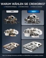 CREWORKS Ultraschallreinigungsgerät Edelstahl 15L Ultraschallreiniger 360W mit Heizung Timer Degas & Soft-Modus für Zahnprothesen Schmuck Brillen Uhren Gläser Ultraschall-Reinigungsgerät mit Knöpfen