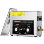 CREWORKS Ultraschallreinigungsgerät Edelstahl 15L Ultraschallreiniger 360W mit Heizung Timer Degas & Soft-Modus für Zahnprothesen Schmuck Brillen Uhren Gläser Ultraschall-Reinigungsgerät mit Knöpfen