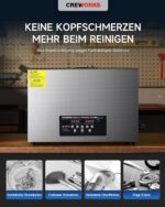 CREWORKS Profi Ultraschallreinigungsgerät 30L (Echtes Volumen) mit Degas & Soft-Modus, Ultraschallreiniger Edelstahl mit Heizung & Timer, für Brillen, Schmuck, Uhren, Gebiss & Münzen, inkl. Korb