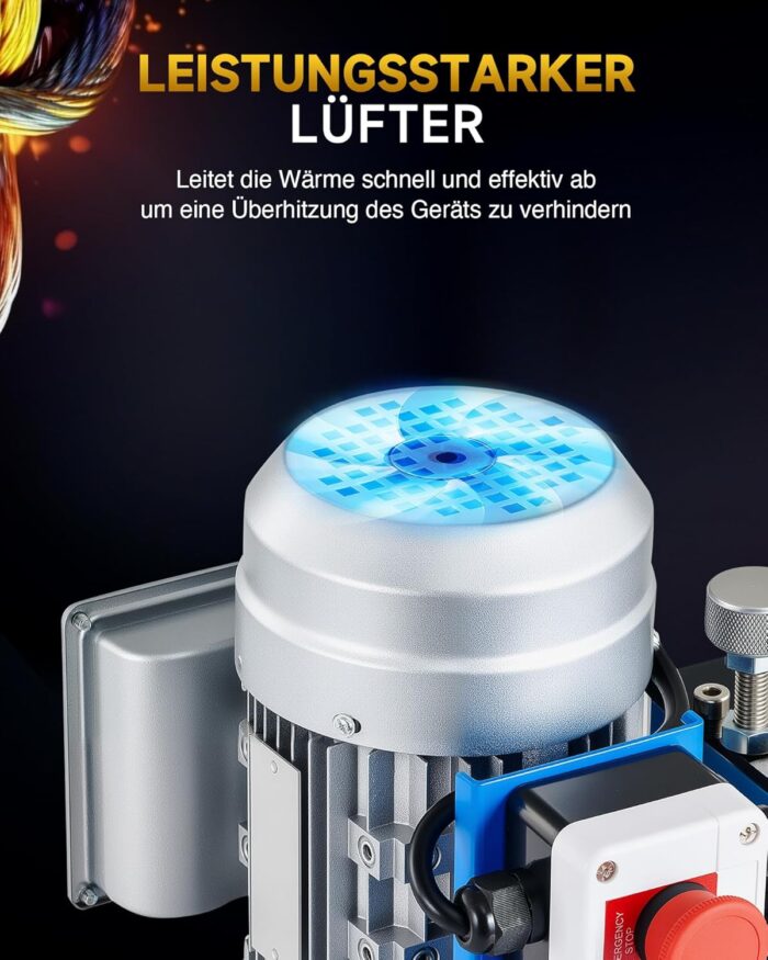 CREWORKS Elektrische Kabelabisoliermaschine 550W, 1,5-40 mm Kabelschälmaschine Automatisch, 11 Löcher & 10 Klingen Abisoliermaschine für Kupfer Recycling, Profi Abisolierer & Wire Stripping Machine