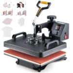 CREWORKS Transferpresse 11 in 1 Hitzepresse 38x30cm Hitzepressemaschine Multifunktionale Heißpressmaschine Wärmepresse für T-Shirts Schuhen Tassen Hüten Stiften Baseballs Tellern