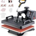 CREWORKS Hitzepresse Transferpresse 1250W Heat Press Heißpresse 360 Grad Schwenkbar DIY Mulitifunktional Sublimation Wärmepresse (38x30cm 8 in 1)
