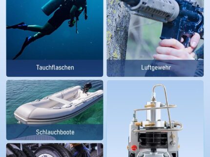 CREWORKS PCP Kompressor 300bar Luftkompressor 4500PSI Hochdruckluftpumpe 1800W Kompressor Hochdruck 30Mpa Tauchkompressor Manueller Stopp für Paintball-Luftgewehr PCP-Gewehr Luftpistole Tauchflasche