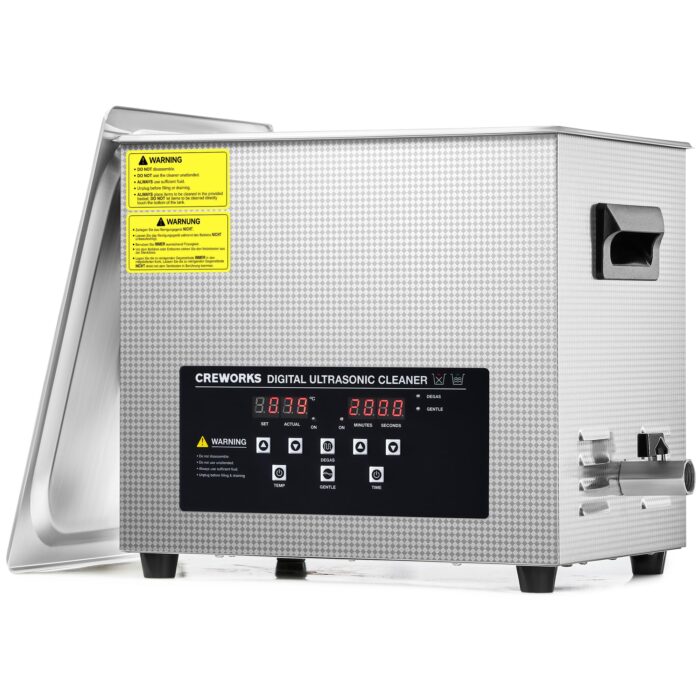 CREWORKS Profi Ultraschallreinigungsgerät 30L (Echtes Volumen) mit Degas & Soft-Modus, Ultraschallreiniger Edelstahl mit Heizung & Timer, für Brillen, Schmuck, Uhren, Gebiss & Münzen, inkl. Korb
