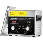 CREWORKS Ultraschallreinigungsgerät Edelstahl 15L Ultraschallreiniger 360W mit Heizung Timer Degas & Soft-Modus für Zahnprothesen Schmuck Brillen Uhren Gläser Ultraschall-Reinigungsgerät mit Knöpfen