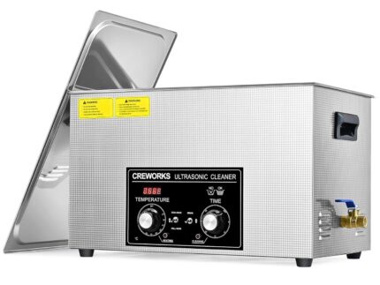 CREWORKS Ultraschallreinigungsgerät Edelstahl 30L Ultraschallreiniger 600W mit Heizung Timer Degas & Soft-Modus für Zahnprothesen Schmuck Brillen Uhren Gläser Ultraschall-Reinigungsgerät mit Knöpfen