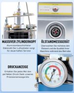 CREWORKS PCP Kompressor 300bar Luftkompressor 4500PSI Hochdruckluftpumpe 1800W Kompressor Hochdruck 30Mpa Tauchkompressor Manueller Stopp für Paintball-Luftgewehr PCP-Gewehr Luftpistole Tauchflasche