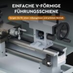 CREWORKS Mini-Drehmaschine 7 x 14 Zoll mit 3-Backen-Futter und 2500 U/min Mini-Metalldrehmaschine 180x350MM mit LCD-Display, 550W für Heimwerker-Werkstätten, Heimwerker-Metallverarbeitung und Handwerk