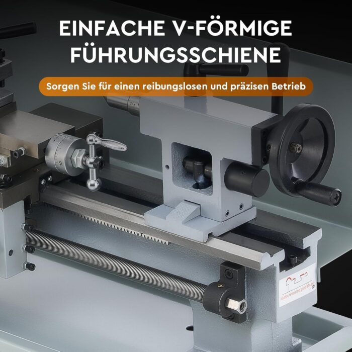 CREWORKS Mini-Drehmaschine 7 x 14 Zoll mit 3-Backen-Futter und 2500 U/min Mini-Metalldrehmaschine 180x350MM mit LCD-Display, 550W für Heimwerker-Werkstätten, Heimwerker-Metallverarbeitung und Handwerk